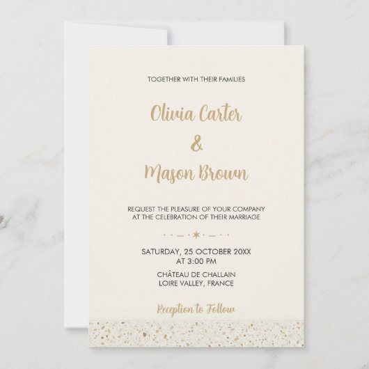 ミニマルアイボリーテラッツォ結婚式招待状 招待状 (正面)