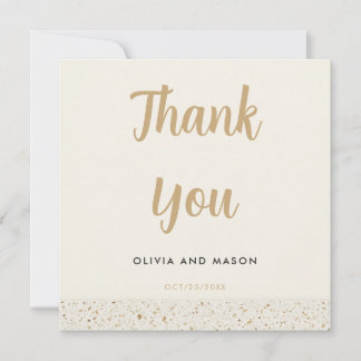 ミニマルアイボリーテラ結婚ッツォサンキューカード サンキューカード