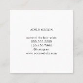 ミニマルアイボリーブエレガントラックゴールデン美容師 スクエア名刺 (裏面)