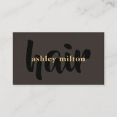 ミニマルアイボリーブエレガントラックゴールデン美容師 名刺 (正面)