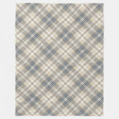 ミニマルアイボリーブラウンシック幾何学デザイン フリースブランケット (正面)