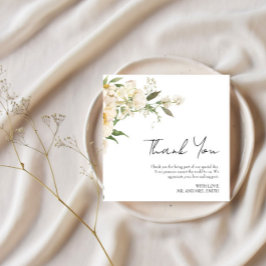 ミニマルアイボリーブリス結婚の写真 サンキューカード