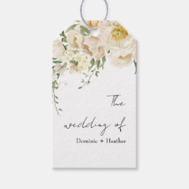 ミニマルアイボリーブリス結婚ズ ギフトタグ