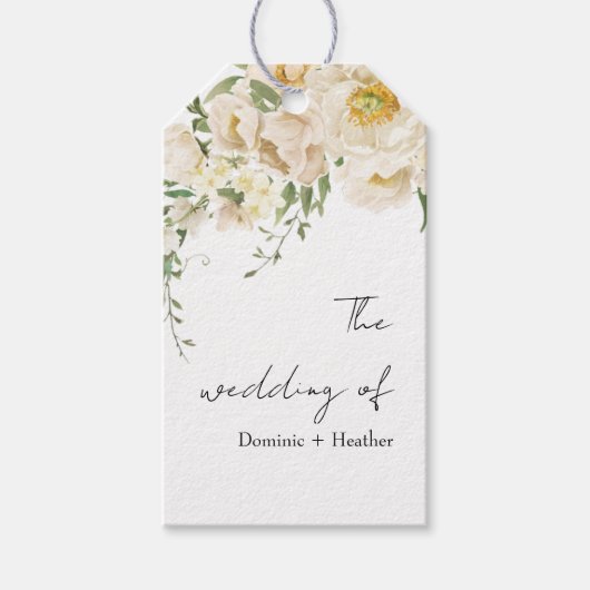 ミニマルアイボリーブリス結婚ズ ギフトタグ (正面)