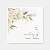 ミニマルアイボリーブリス結婚ズ スタンダードカクテルナプキン (正面)