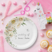 ミニマルアイボリーブリス結婚ズ ペーパープレート (パーティー)