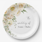 ミニマルアイボリーブリス結婚ズ ペーパープレート (正面)