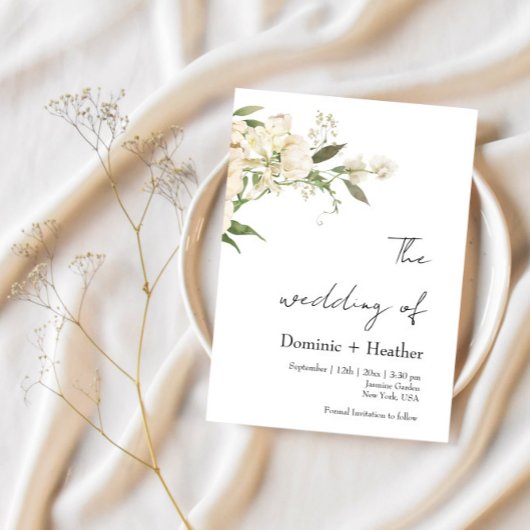 ミニマルアイボリーブリス結婚ズ 招待状