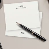 ミニマルアイボリーホワシンプルイトエレガントモノグラム ノートカード