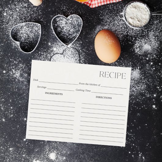 ミニマルアイボリーレシピカード