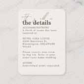 ミニマルアイボリー結婚クリーム詳細 エンクロージャーカード (正面)