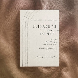 ミニマルアイボリー結婚式招待状