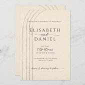 ミニマルアイボリー結婚式招待状 招待状 (正面/裏面)