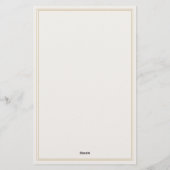 ミニマルアイボリー金ゴールドモノグラム縁ど2 便箋 (裏面)