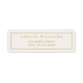 ミニマルアイボリー金ゴールド縁ど2差出人住所 ラベル (正面)