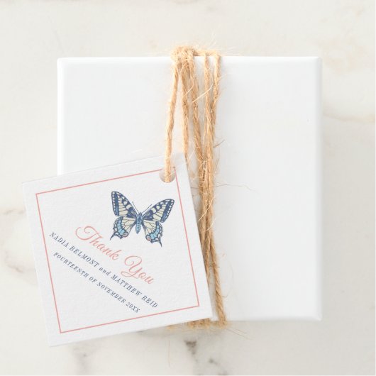 ミニマルアゲハチョウコーラルブ結婚ルー感謝していズユー フェイバータグ (インサイチュ)