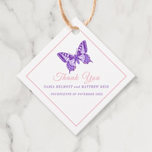 ミニマルアゲハチョウパープ結婚ルの感謝してい君 フェイバータグ (正面)