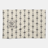 ミニマルアステカリストジオメトリックなタイムレスパターン キッチンタオル (横)