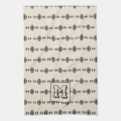 ミニマルアステカリストジオメトリックなタイムレスパターン キッチンタオル (縦)