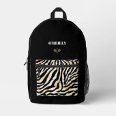 ミニマルアニマルプリントモダンモノグラムピックボール プリントバックパック (正面)