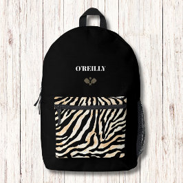 ミニマルアニマルプリントモダンモノグラムピックボール プリントバックパック