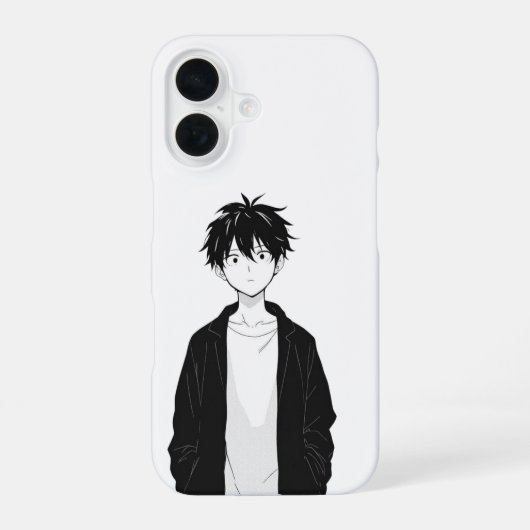 ミニマルアニメ少年iPhone/iPadケース iPhone 16ケース (裏面)