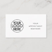 ミニマルアポイントメントリマインダーのビジネスロゴ 予約カード (正面)