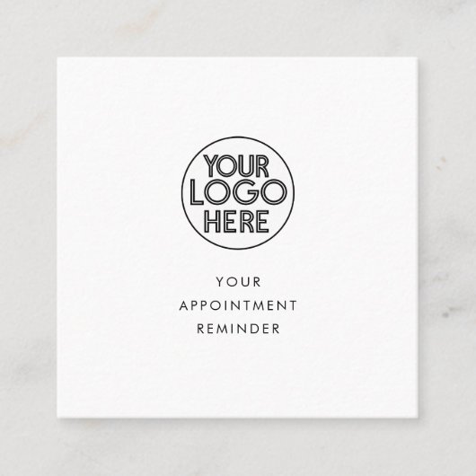 ミニマルアポイントメントリマインダーのビジネスロゴ 予約カード (正面)