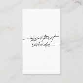 ミニマルアポイントメントリマインダー手書きスクリプト 予約カード (正面)