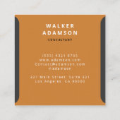 ミニマルアンティークブロンズ&マットブラック スクエア名刺 (裏面)