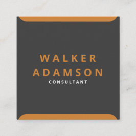 ミニマルアンティークブロンズ&マットブラック スクエア名刺