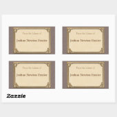 ミニマルアンティーク蔵書票 長方形シール (シート)