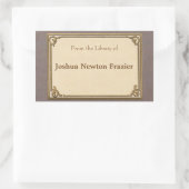 ミニマルアンティーク蔵書票 長方形シール (バッグ)