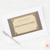 ミニマルアンティーク蔵書票 長方形シール (封筒)