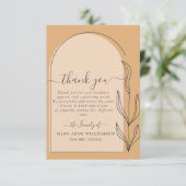 ミニマルアーチスクリプト葬儀サンキューカード サンキューカード (スタンド正面)