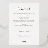 ミニマルアーチピーチはっきりしたフズ結婚ス 箔招待状 (裏面)