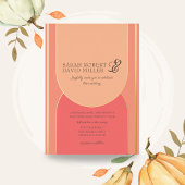 ミニマルアーチピーチはっきりしたフズ結婚ス 箔招待状