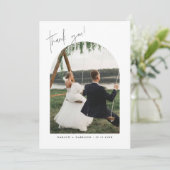 ミニマルアーチフォト結婚式サンクスカード 招待状 (スタンド正面)