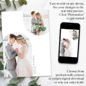 ミニマルアーチ数々の曲線結婚写真 サンキューカード