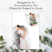 ミニマルアーチ数々の曲線結婚写真 サンキューカード