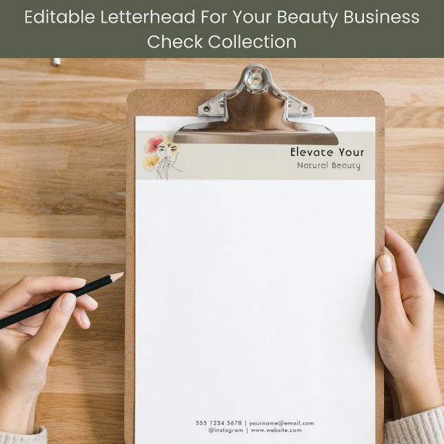 ミニマルアートライン顔パステル美しいロゴ レターヘッド (クリエイターアップロード済み)