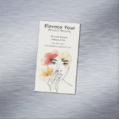 ミニマルアートライン顔花美しいロゴ マグネット名刺 (インサイチュ)