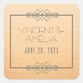 ミニマルアールデコピーチカスタムウェディング スクエアシール (正面)