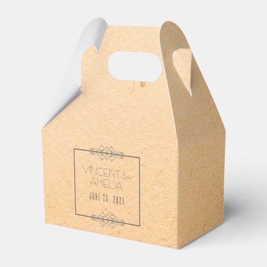 ミニマルアールデコピーチカスタムウェディング フェイバーボックス (正面サイド)