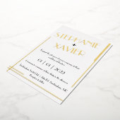 ミニマルアールデコフォイル結婚式招待状5 x 7 箔招待状 (回転した状態)