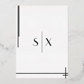 ミニマルアールデコフォイル結婚式招待状5 x 7 箔招待状 (裏面)