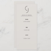 ミニマルアールデコ結婚ズのメイン招待状 メニュー (正面/裏面)