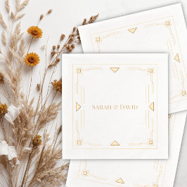 ミニマルアールデコ 箔ナプキン