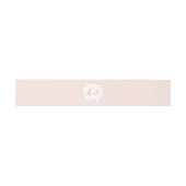 ミニマルイニシャルデイトパステルオレン結婚ジズ 招待状ベリーバンド (フラット)