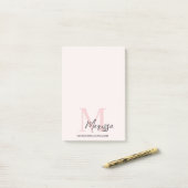 ミニマルイニシャルパーソナライズされた ポストイット (デスク上)